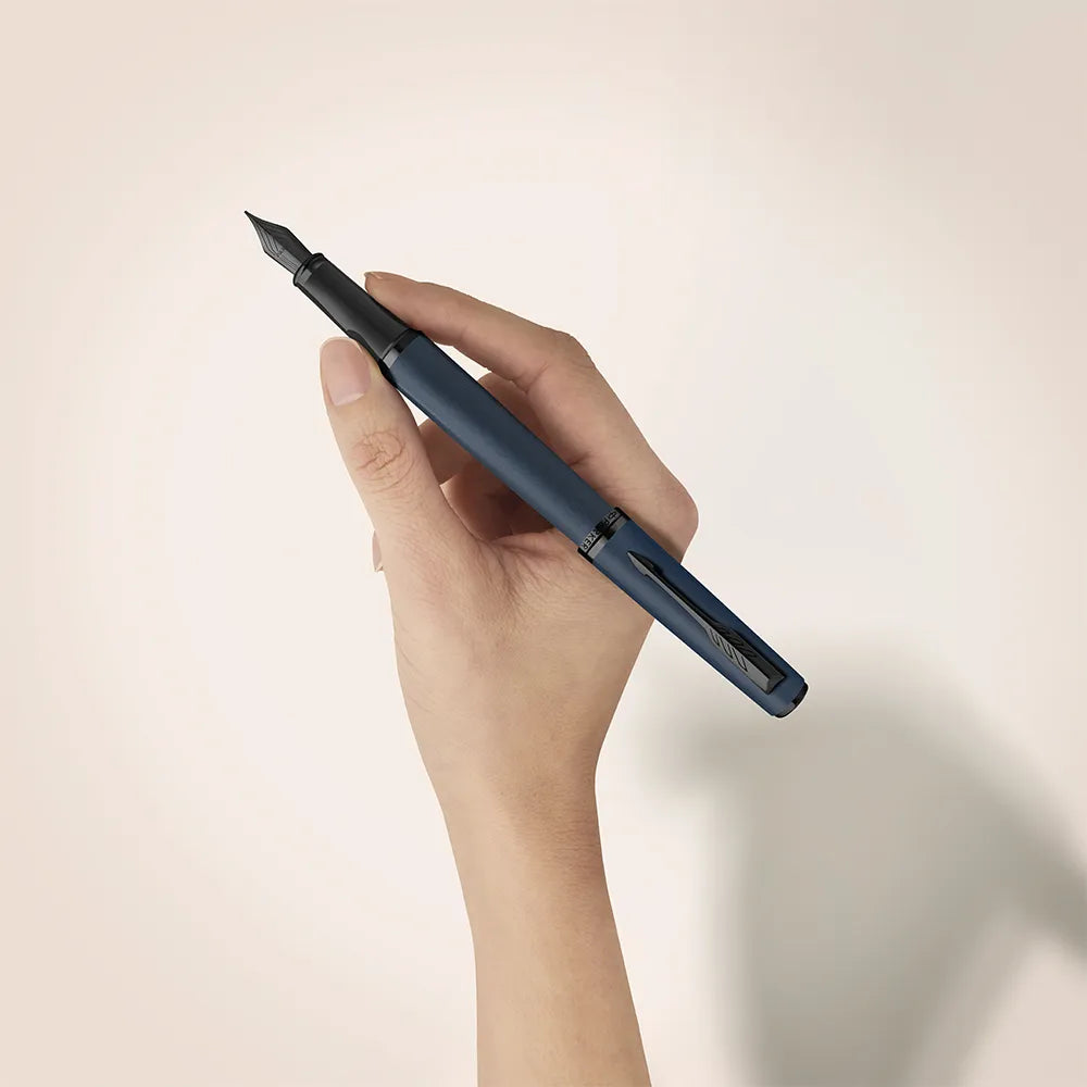PARKER 派克 子午線Meridian系列 灰藍黑夾 鋼筆 F尖