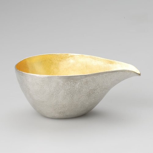 日本 能作 純錫清酒具桐木禮盒(金箔片口盅L+清酒對杯