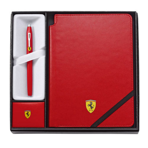 美國 CROSS 法拉利 新世紀系列 筆記本禮品組 (紅鋼珠筆+法拉利紅中號筆記本)