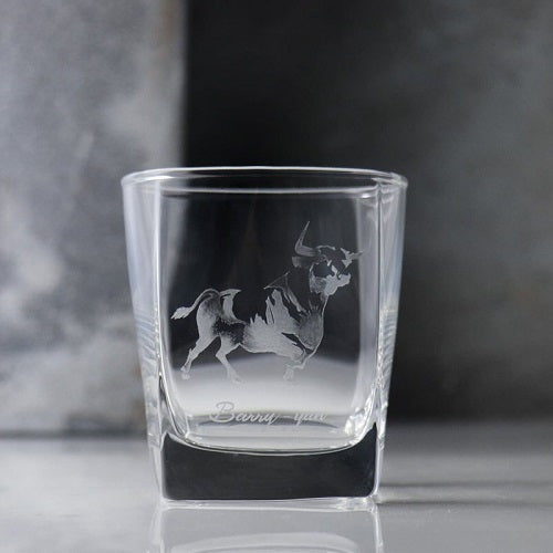 MSA手工雕刻 水墨牛威士忌杯-GA2124