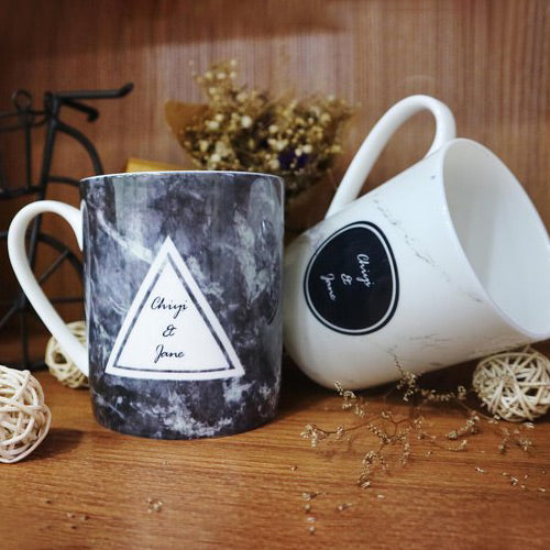 【客製化】陶緣彩瓷 骨瓷大理石對杯