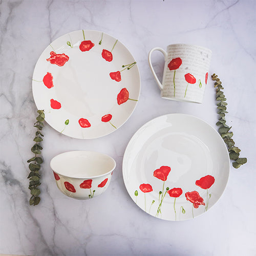陶緣彩瓷 癮罌粟花6件套組居家餐具