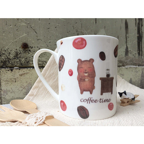 【客製化】陶緣彩瓷 骨瓷馬克杯咖啡熊 cofee time 聖誕交換禮物/下午茶