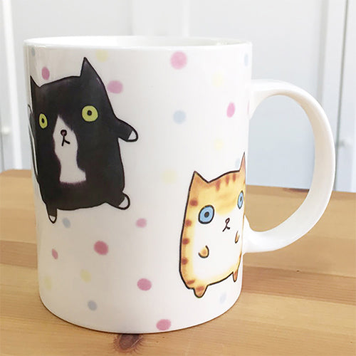 陶緣彩瓷 肥宅貓咪 骨瓷馬克杯 聖誕交換禮物【24小時出貨】療癒 可愛 插畫 手繪 萌動物 喵星人