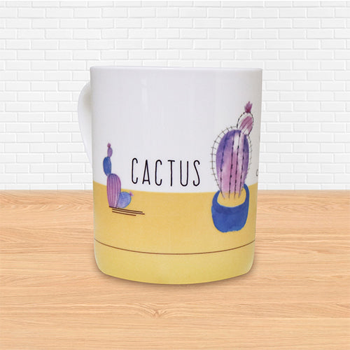 【客製化】陶緣彩瓷 馬克杯仙人掌的浪漫 骨瓷/客製化禮物/手繪仙人掌