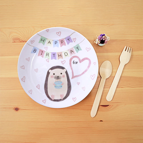 款式圖-愛刺蝟生日8吋骨瓷盤