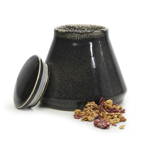 瑞典 Sagaform Nature 復古黑釉彩密封罐-850ml