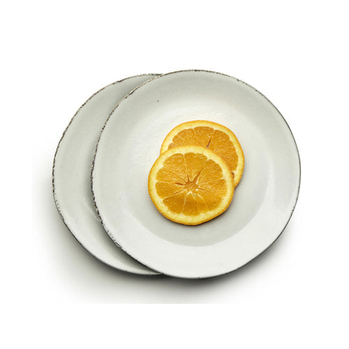 瑞典 Sagaform Nature 炻釉彩餐食盤2入-淺灰 22cm