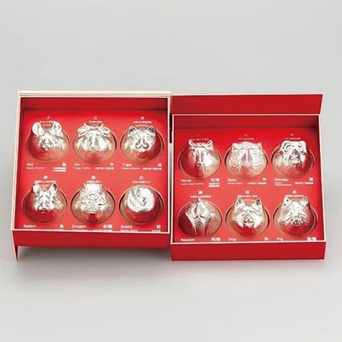 日本 能作 金箔十二生肖造型杯組