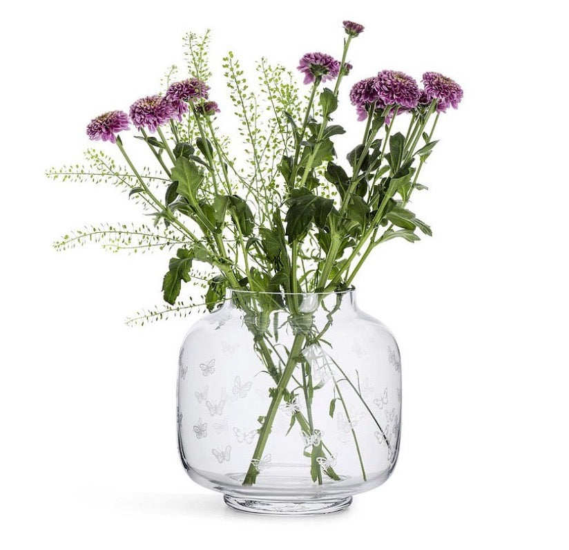 瑞典 Sagaform【SEA Glasbruk】花舞蝶飛花器