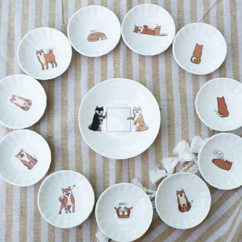 款式圖-柴犬小碟套組(16入)送4吋碟