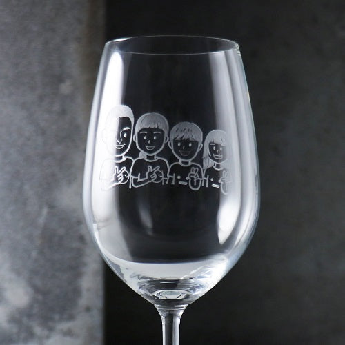 MSA【手工雕刻】425cc【袖珍迷你畫像系列】(袖珍版娃娃4人)一家人酒杯客製化