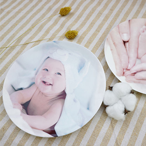 【客製化】陶緣彩瓷 客製化相片6.5吋骨瓷盤贈鐵架