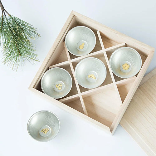 日本 能作 吉祥紋造型杯 - 5入