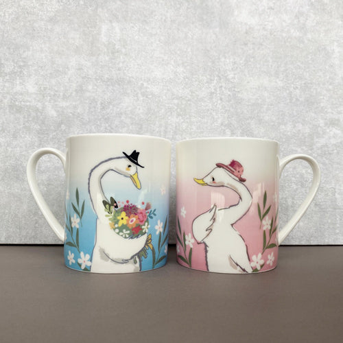 陶緣彩瓷 鴨子情侶對杯 情人節對杯