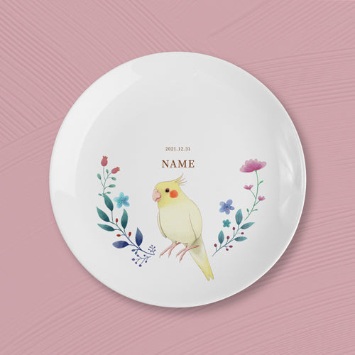 款式圖-玄鳳鸚鵡6.5吋骨瓷盤