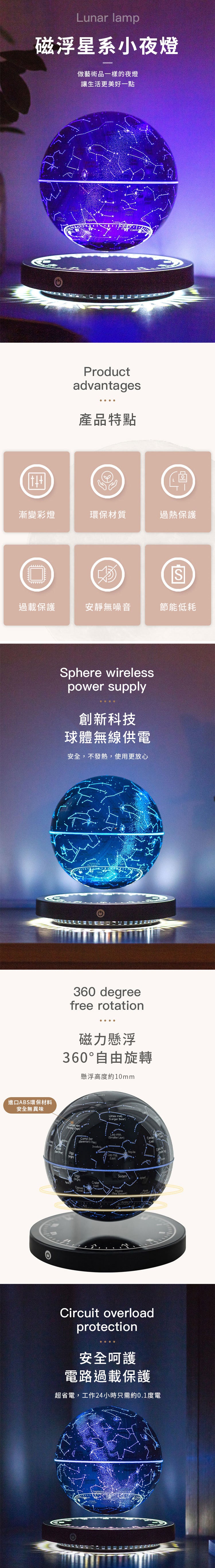 家居生活雜貨舖 磁浮星系小夜燈