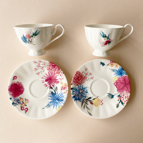 款式圖-花茶杯碟組(2杯2碟)