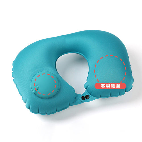 按壓充氣牛奶絲便攜U型枕
