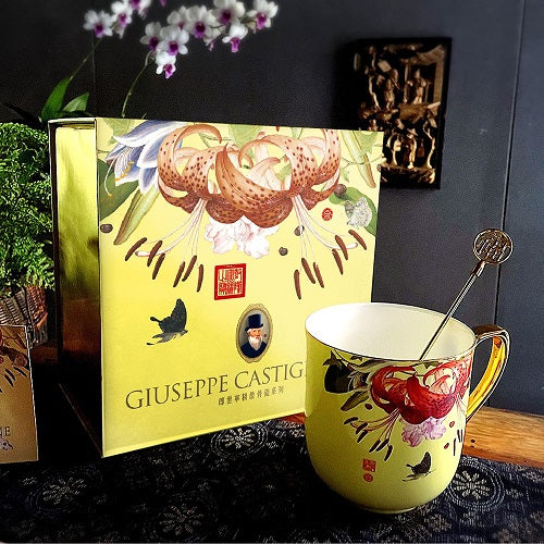 TALES 神話言 郎世寧 仙萼長春精緻骨瓷 百合馬克杯