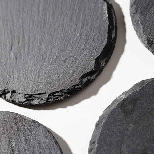 ViREO 圓形頁岩吸水杯墊組