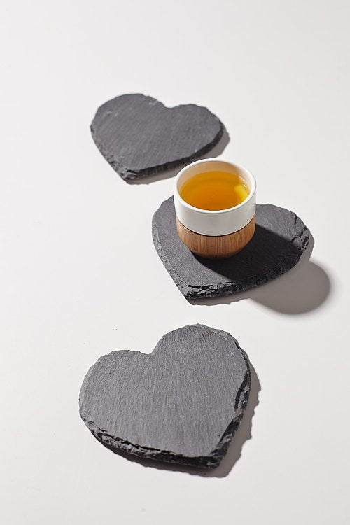 ViREO 心形頁岩吸水杯墊組