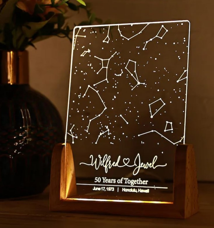 創意小物館 【客製化】座標星空小夜燈