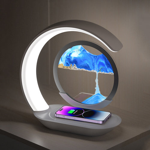 家居生活雜貨舖 流沙畫無線充小夜燈