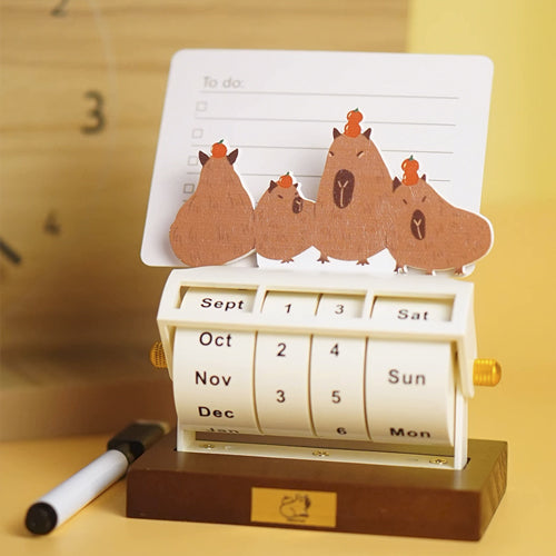 家居生活雜貨舖 卡皮巴拉旋轉萬年曆