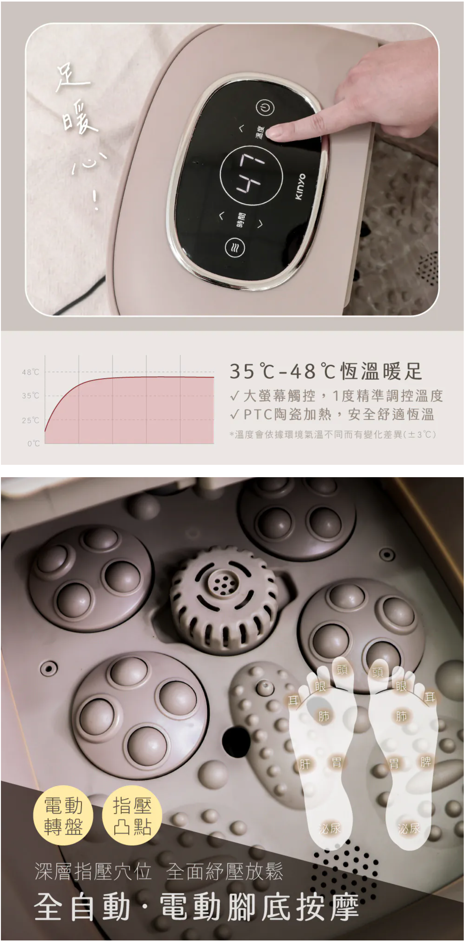 【KINYO】電動按摩摺疊足浴機 (IFM-7022)