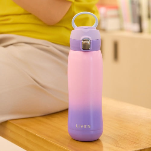 乾唐軒 躍動保溫杯 / 雙層不銹鋼 / 漸變款 / 便攜拉環蓋 / 3色 500ml