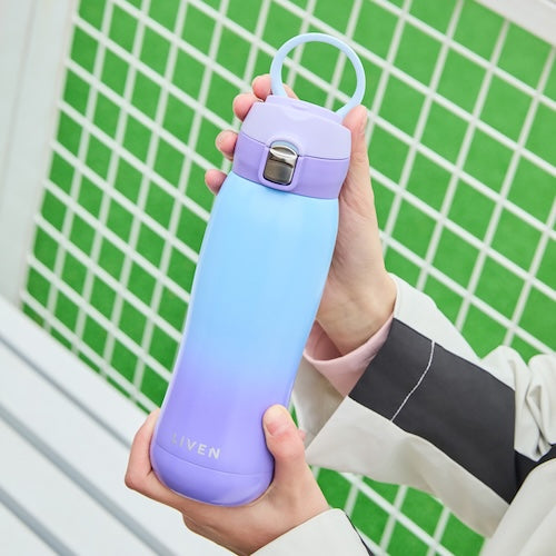 乾唐軒 躍動保溫杯 / 雙層不銹鋼 / 漸變款 / 便攜拉環蓋 / 3色 500ml