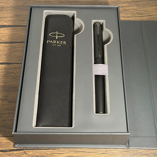 PARKER 派克 IM理性黑鋼珠筆 真皮筆套禮盒