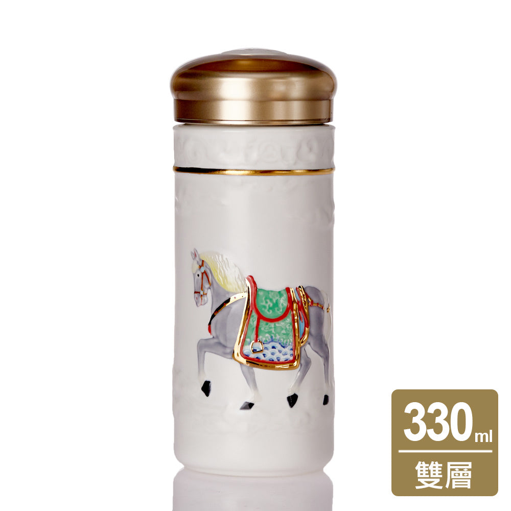乾唐軒活瓷 | 盛世寶馬隨身杯 / 大 / 雙層 / 彩金 / 6款 330ml