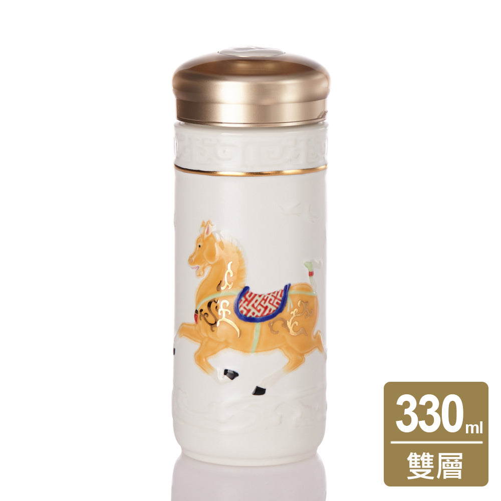 乾唐軒活瓷 | 盛世寶馬隨身杯 / 大 / 雙層 / 彩金 / 6款 330ml