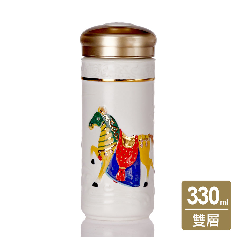 乾唐軒活瓷 | 盛世寶馬隨身杯 / 大 / 雙層 / 彩金 / 6款 330ml