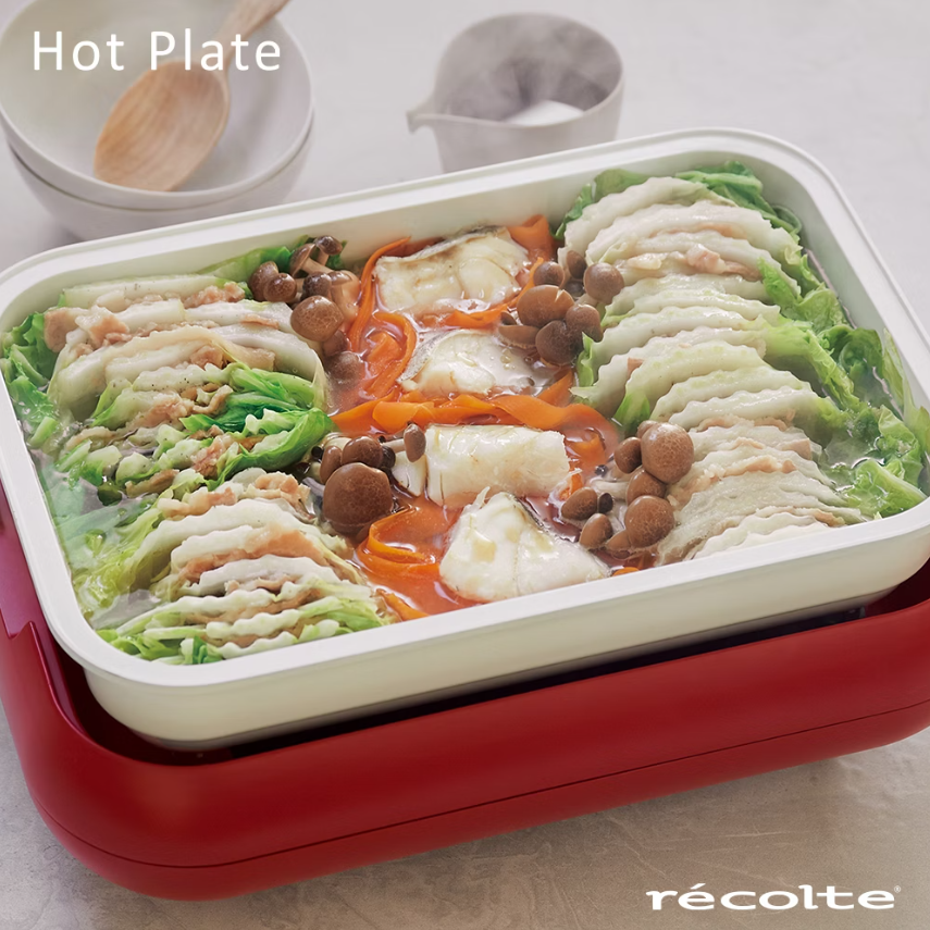 recolte Hot Plate 電烤盤+陶瓷深鍋蒸盤+蒸籠超值組 RHP-1