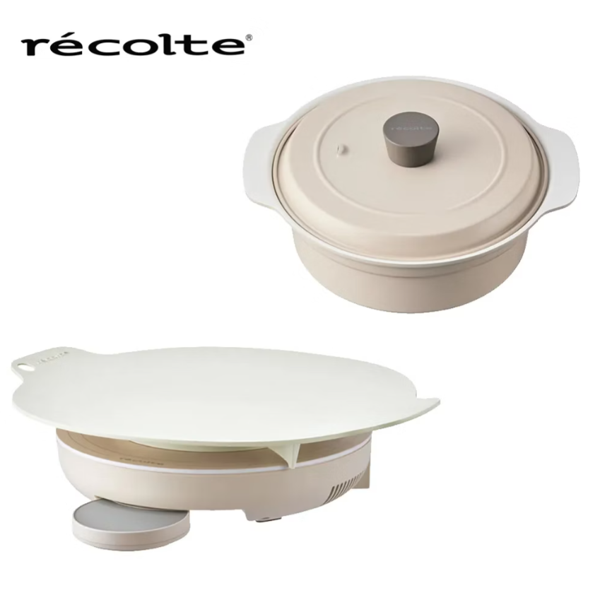 recolte IH Heater Cooking Griddle 料理電磁爐 RIH-1 大全配(內含電磁爐+專用煎盤+專用陶瓷鍋)