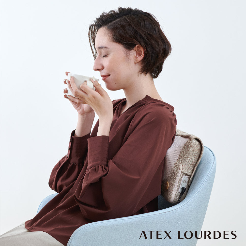 LOURDES MINI 3D彈力按摩枕AX-HCL318(野莓裸粉/奶茶栗色)