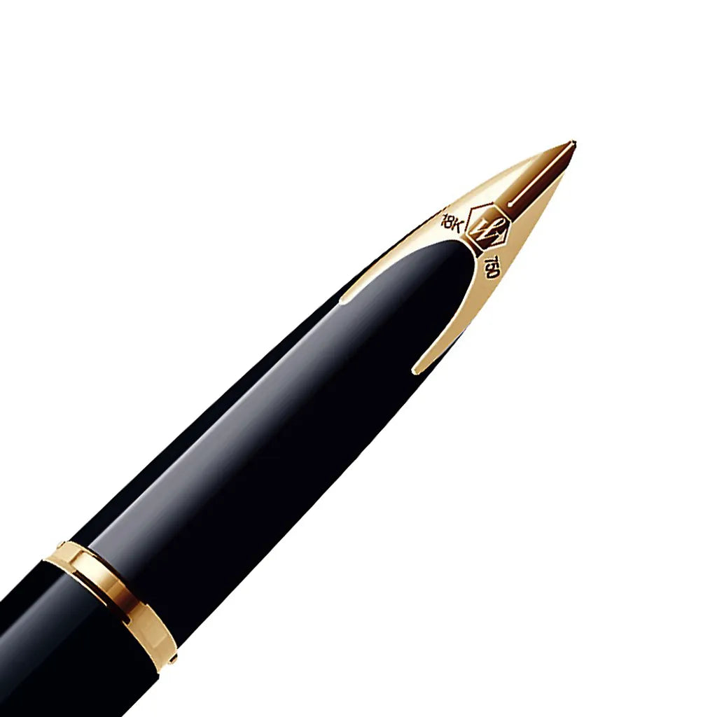 WATERMAN 威迪文 海洋系列 豪華 條紋銀蓋黑桿金夾 18K金 鋼筆