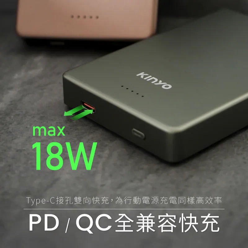 kinyo 超防爆 全固態‧磁吸薄型行動電源 (KPB-2321)