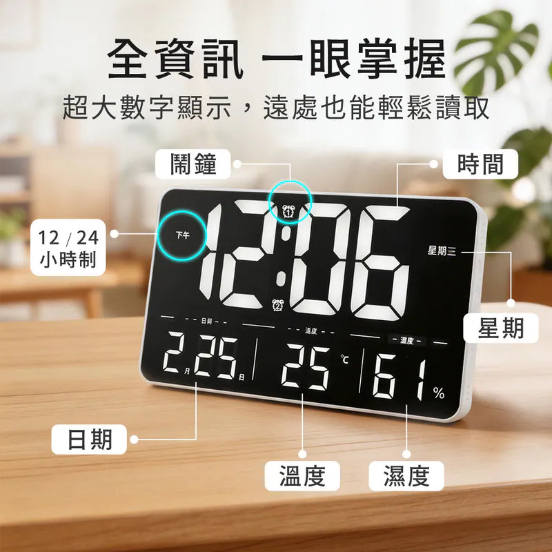 kinyo LED萬年曆遙控電子鐘(TD-3031)
