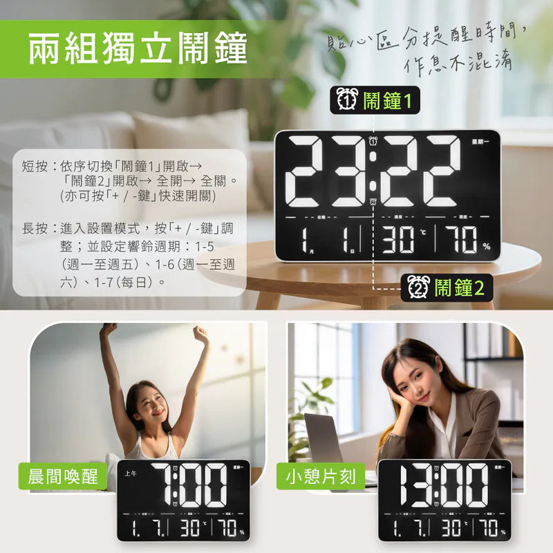 kinyo LED萬年曆遙控電子鐘(TD-3031)