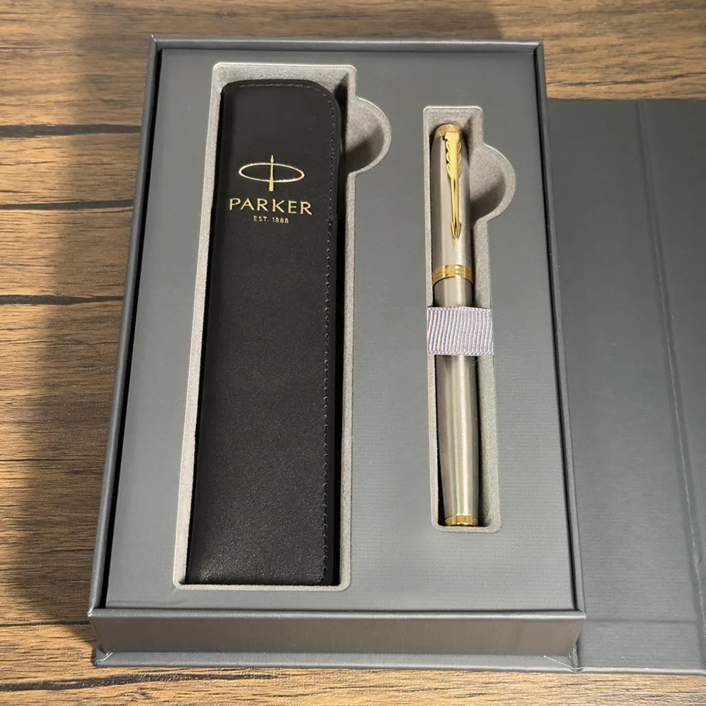 PARKER 派克 IM 真皮筆套鋼筆禮盒
