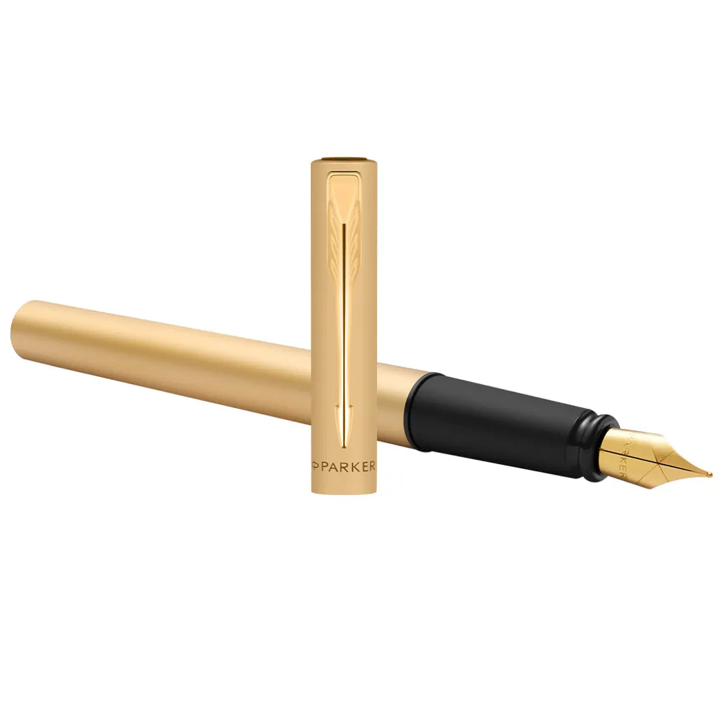 PARKER派克 威雅XL系列 金色(限定)鋼筆 真皮筆套組