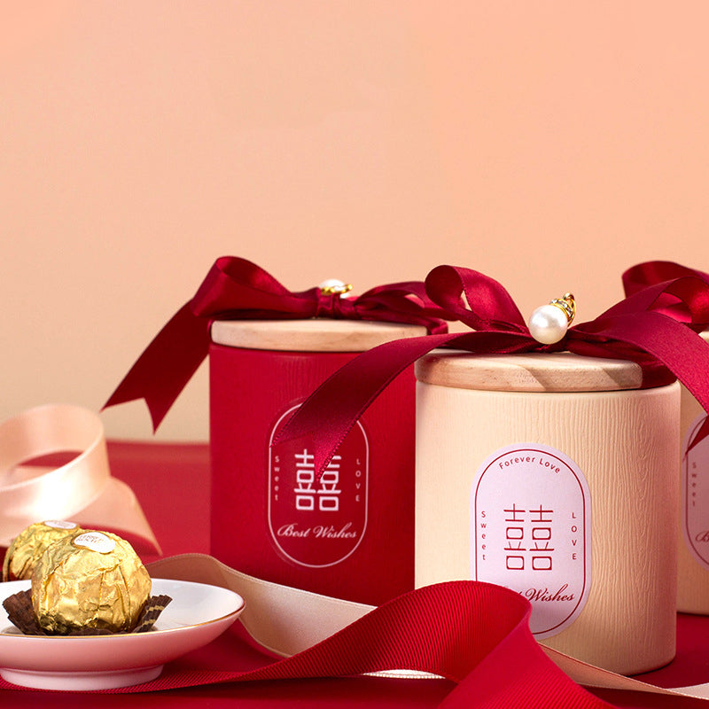 家居生活雜貨舖 原木蓋囍糖收納罐