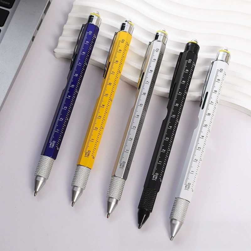 9合1多功能支架工具筆LED燈開瓶器螺絲起子觸控螢幕金屬原子筆