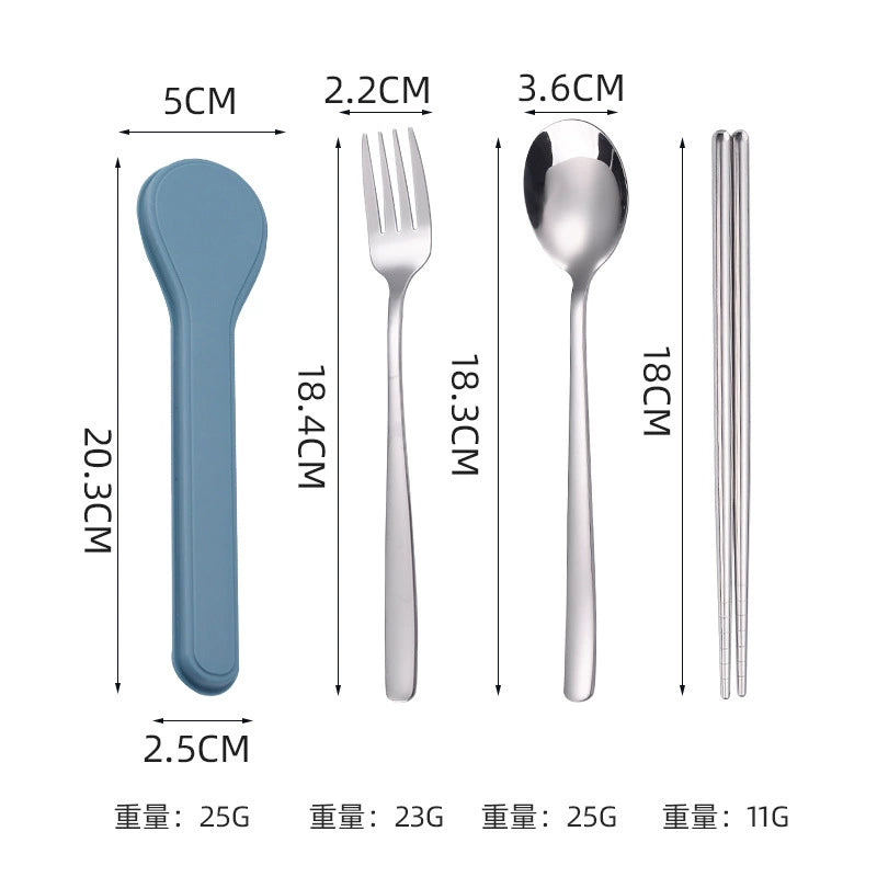 北歐風不鏽鋼便攜餐具三件套