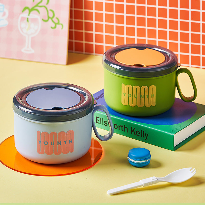 多巴胺色系加蓋不鏽鋼大容量泡麵碗