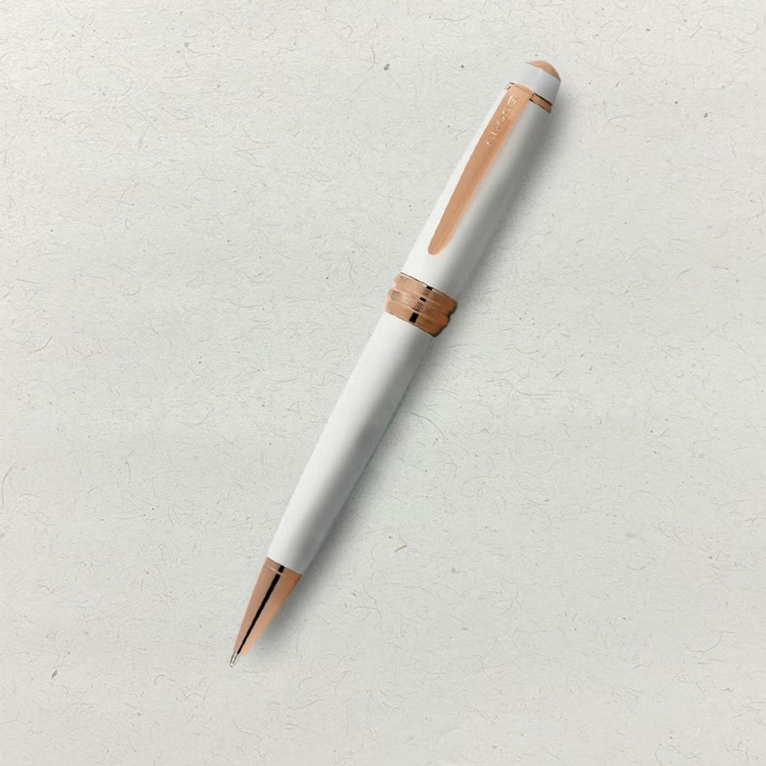 CROSS 貝禮系列 珍珠白亮漆連玫瑰金色 鋼珠筆 AT0455-22